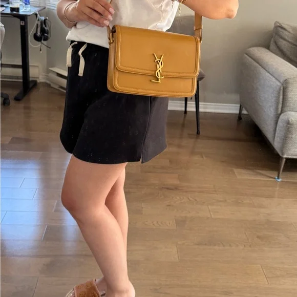 Saint Laurent Camel Leather YSL Monogram Flap Bag - Picture 3 of 7